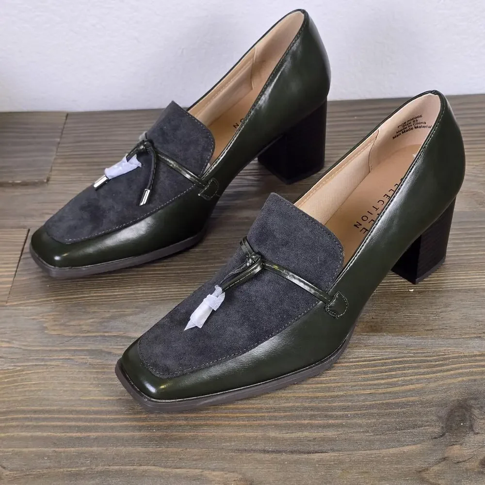 Journee Collection - Crawford Loafer Pump olive green Women's 8.5M